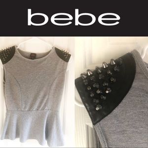 Gray Peplum Top
